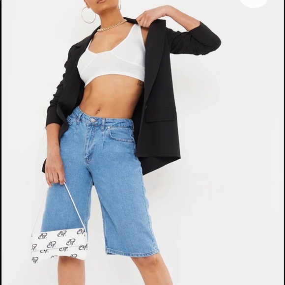 PrettyLittleThing ~ Baggy Boyfriend Longline Short ~ Women’s Size 32 Waist - Picture 13 of 13